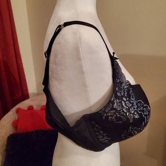 Cacique Boost Balconette Black Shimmer lace 40DDD - Picture 6 of 11